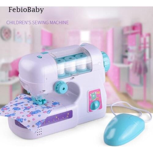 Children Emulational DIY With LED Pretend Play Electronic Sewing Machine Toy Educational Household Baby Girls Gift Play set