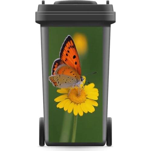 DIY Creative 3D Rubbish Bin Sticker Butterfly On Flower Wall Mural Wall Print Decal Removable self adhesive Kitchen Accessories
