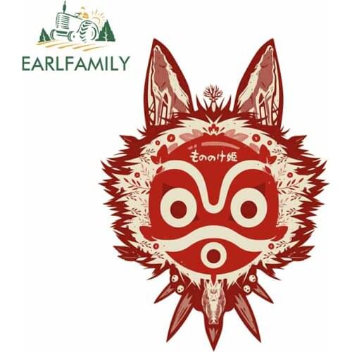 EARLFAMILY 13cm x 9.8cm For Princess Mononoke Car Stickers Repair Decal Vinyl Material Anime Graphics Waterproof Decoration