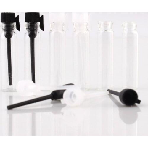 1ml 2ml Mini Oil Essential Glass Vials Empty Perfume Fragrance Sample Travel Bottles Glass Stopper Refillable Bottle 1000pcs/lot