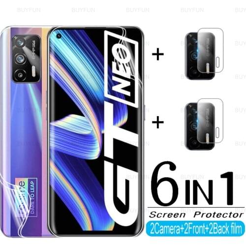 6in1 Full Cover Hydrogel Film For Realme GT N6in1 Feo GT 5G Soft For realme Narzo 30 5G C21 Realme 7 8 Pro Camera Lens Protector