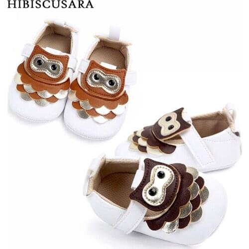 Cute Baby Shoes Boys Girls Soft Moccasins Owl Design Infant Toddler Spring Sneakers Animal First Walkers PU Leather