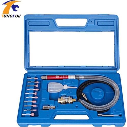 Tungfull Air Micro Die Grinder Kits Mini Pencil Polishing Engraving Tool Professional Grinding Cutting Pneumatic Tools 16pcs