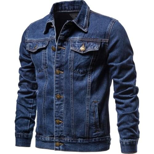 Mens Cotton Casual Denim Jacket M-5XL Lapel Oversized Denim Jacket Denim Jacket 2021 Fall Slim Jacket