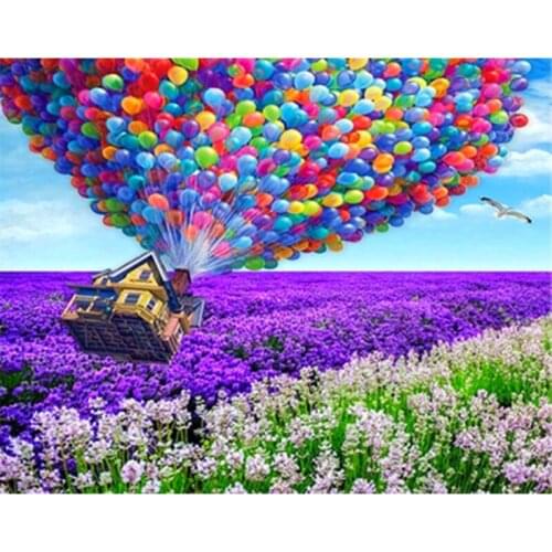 Painting By Numbers Dropshipping Balloon House 40x50CM DIY Landscape Decor Posters And Prints Modern Living Room Artwork Picture