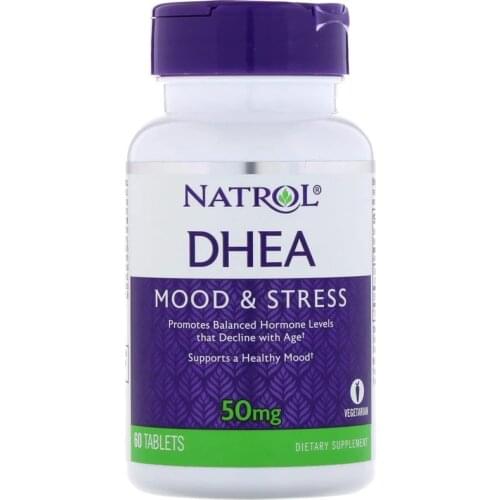 Natrol DHEA 50 mg 60 Tablets Mood & Stress promotes balanced hormone levels Supports A Healthy Mood FREE SHIPPING