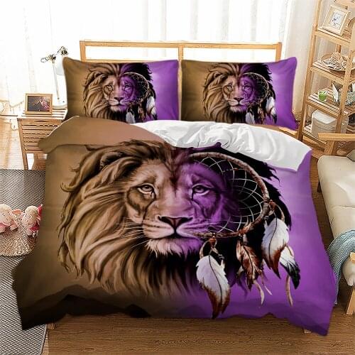 BEST.WENSD 100% Bamboo fiber Bedding 3d Lion king size bedding set Dream catcher Quilt set Boho Bohemia Bed Sets Europe bedding
