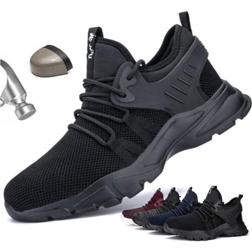 Work Boots Safety Shoes Man Steel Toe Cap Men Casual Shoes Insulation 6000v Lightweight Breathable Hike Sneakers Boot 2021 New