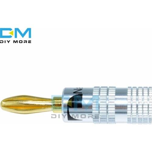 24K Gold Plated For Nakamichi Speaker Banana Plug Pure Copper Audio Jack Connector Black and Red