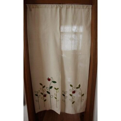 Fresh daisy embroidered door curtain cotton and linen curtain embroidered floral door curtain 85*150cm