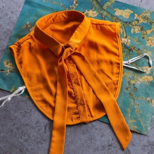 YSMILE Y Women Solid Tie Up Stand Fake Collar Office Lady Style Remove All Match Decoration Shirt Accessories For Girl