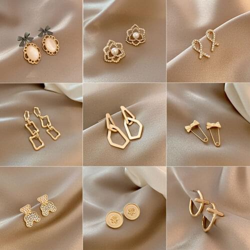 Fashion Vintage Earrings For Women Big Geometric Statement Gold Metal Drop Earrings New Trendy Earings Jewelry Accessories