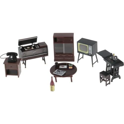 1/12 Dollhouse Miniature Furniture Set Living Room Decoration Pretend Play Furniture Toys for Kids