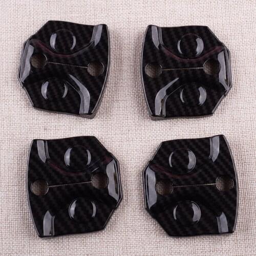 1 Set Car Carbon Fiber Style Door Lock Buckle Decor Cover Trim Fit For Ford F-150 2015 2016 2017 2018 2019
