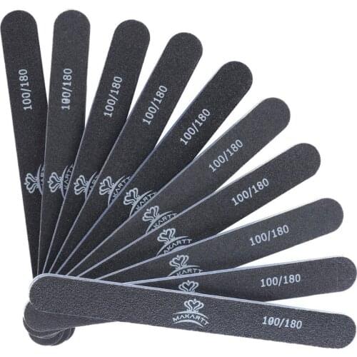 100pcs Nail Files 100/180 Grit Washable Double Sided Emery Board Nail Buffering Files Manicure Tool For Polish Gel 180 /240