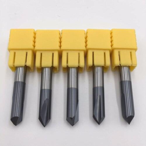 5pcs/lot Chamfer End Mill HRC45 Mill Cutter Drill Bits Shank D4mm 6mm 8mm 10mm 12mm 2Flutes 90Degree Milling Cutter