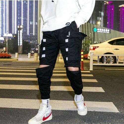 Pop Detachable Leg Black Hip Hop Autumn Harem Pants Men Zippers Pockets Streetwear Mens Jogger Trousers Straight Pencil Pants