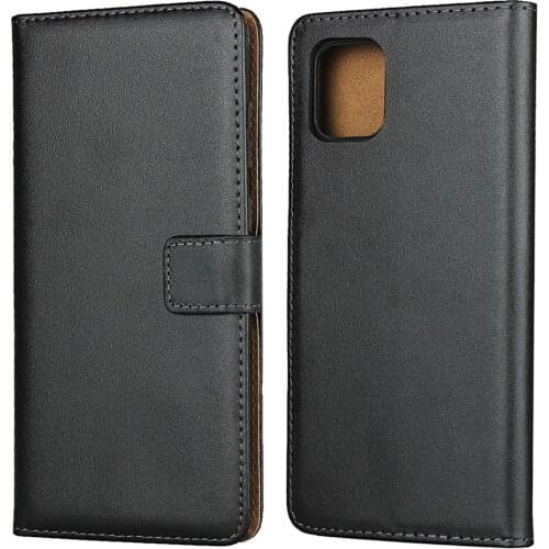 Black dermis left and right cover mobile phone case for Samsung Galaxy A81 Bracket wallet pocket mobile phone case