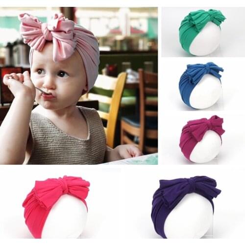 Baby Bonnet Big Bow Hats for Girls Winter Autumn Cotton Soft Skin-friendly Warm Cap Beanie Hats Photography Props Accessories