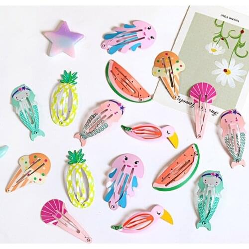 20/40Pcs/Lot Kids Hair AccessoriesAnimal Hairpin Cartoon Hair ClipKorean Flower Hairclip Cute Headdress Print Hairpins for Girls