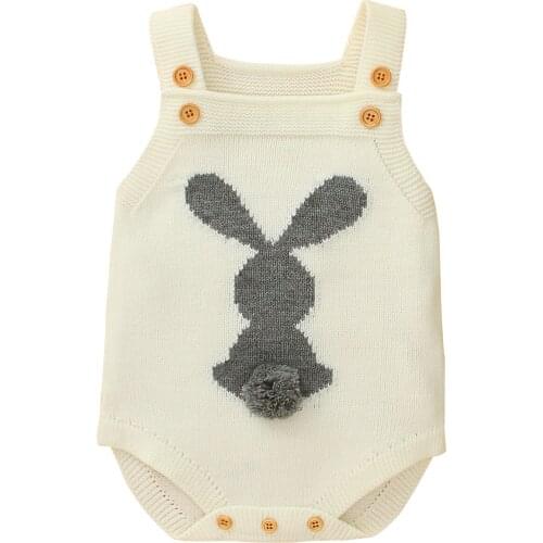 2021 Baby Knitted Romper Clothes Rabbit Boy Girl Bodysuits Jumpsuit Newborn Spring Autumn Toddler Sleeveless Playsuit One Piece