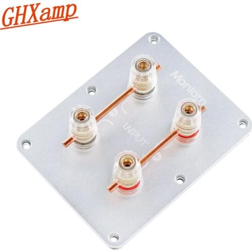 Speaker Terminal Board 4 Bits Copper Plated Speaker Terminal Post Two-Wire Connector 122*96mm For Audio Accessories 1PC