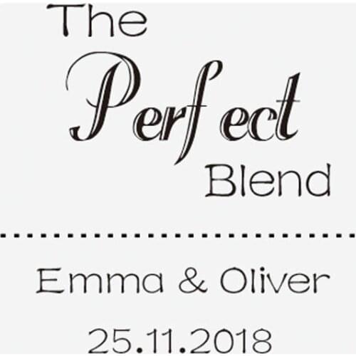 DouxArt 100 Pieces Custom Personalized, Wedding Stickers The Perfect Blend, 40mm Wedding Favors Baptism Communion Labels P013