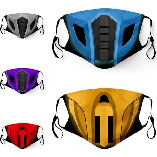 HOT Funny Mortal Kombat Game Hero Face-Mouth Women Men Unisex Cosplay Mask Dustproof Washable Party Adult Halloween Xmas Masks