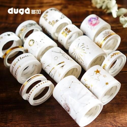 Gold Foil Stamping Stars Lace Butterfly Border Decoration Washi Tape DIY Planner Scrapbooking Masking Tape