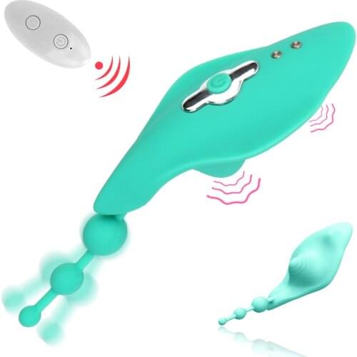 Vagina Clit Massager Sex Toys For Women Butterfly Wearable Dildo Vibrator Anal Butt Beads Clitoris G-spot Stimulation