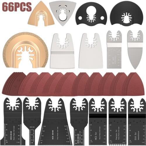 Newest 66 Pcs High Carbon Steel Quick Change Oscillating Multi Tool Saw Blades Accessories For FEIN Power Metal CuttingTools