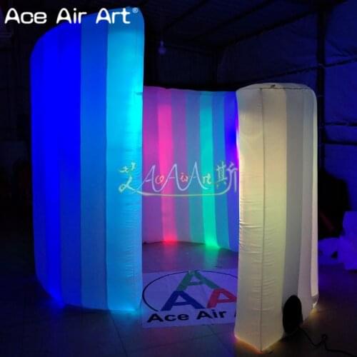 Wholesale cheap photo backdrop inflatable led spiral photo booth wall room divider for wedding event party