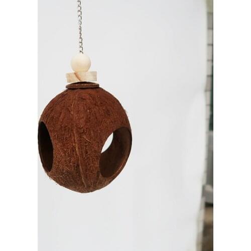 Parrot coconut shell bird nest Birds Nest Hamster squirrel breeding nest escape Warm nest Three-hole coconut shell bird nest