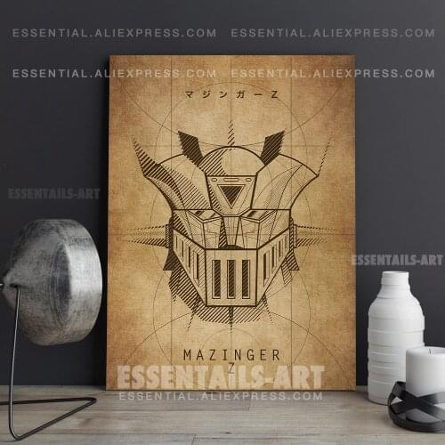 Mazinger Z Project Retro Anime Poster Canvas Wall Art Painting Decor Pictures Bedroom Study Living Room Home Decoration Prints