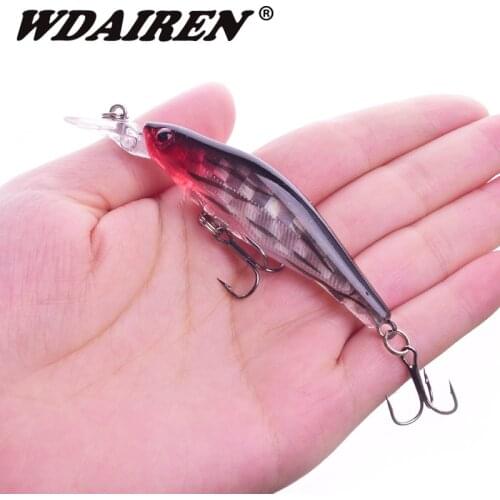 1Pcs Laser Minnow Fishing Lure 80mm 6.8g Floating Wobbler Artificial hard lures Jarkbait bass pike Pesca Fishing Tackle WD-215
