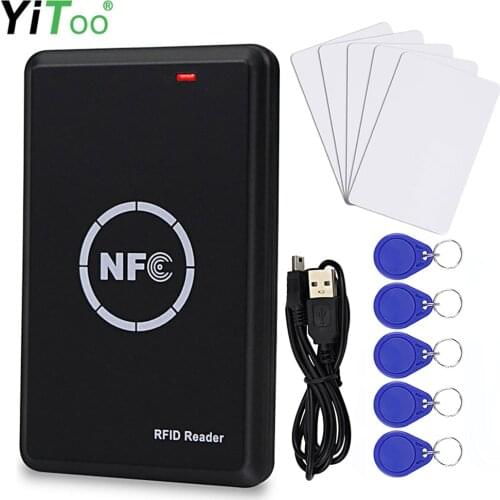 Premium RFID Reader Writer Duplicator, NFC Copier, Smart Card Programmer,125KHz 13.56MHz Decoder, T5577 UID Key Fobs Cards, USB