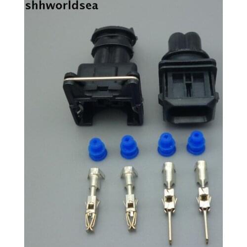 Shhworldsea 2 pin vrouwelijke EV1 car auto brandstof sproeikop plug/olie nozzle stekker/methanol refit connector for bosch plug