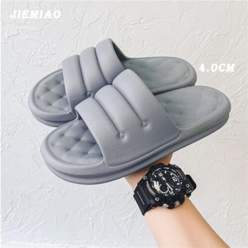 Women Men Thick Platform Slippers Summer Beach 4.0 High Heels Eva Soft Sole Slide Sandals Ladies Indoor Bathroom Anti-slip Shoes