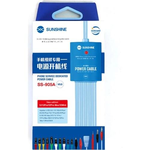 Sunshine SS-905A Power Supply Cable Kit Mobile Phone Repair Dedicated Power Line Spring Trigger Probe for iPhone 5-12 12 mini