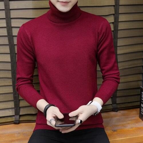 Sweaters Casual Warm Pullover Sweater Men Turtleneck Sweaters Fashion Slim Fit Pullovers Mens Solid Knitted Turtleneck Men