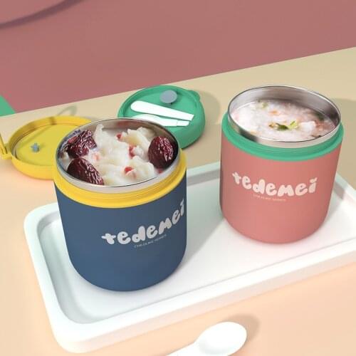 Thermal Lunch Box Food Soup Container Portable Stainless Steel Insulated Lunch Box Nursery Cup Children Kitchen Accessories