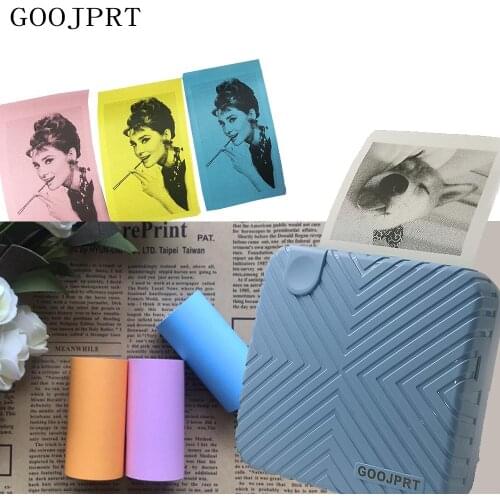 Goojprt P6 Photo Printer Cute Striped Bluetooth Thermal Printer Mobile Phone Sized Mini Pocket Printer Support Android IOS