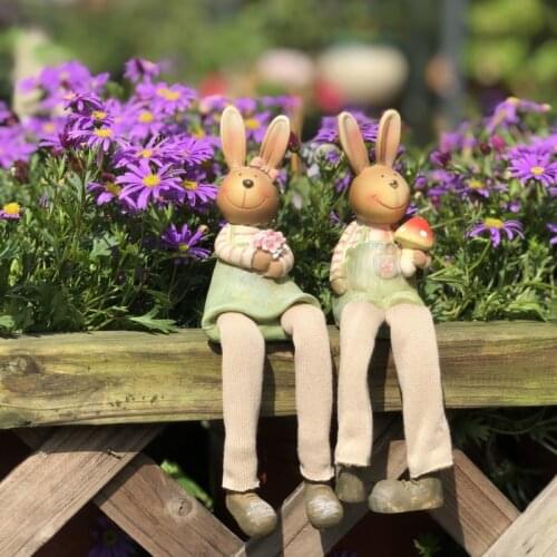 Garden Home Decoration Wedding Gift Legged Doll Lovers rabbit Ornaments Garden Decoration Home Decor Home Decoration Accessories