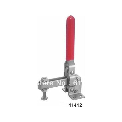 11412 Holding Capacity 200Kg 441 Lbs Nonslip Handle Flanged Base Vertical Hold-down Metal Toggle Clamp Clamper Hand Tool Welding