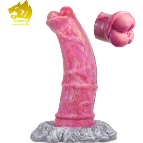 YOCY Gory Raw Meat Color Giant Horse Dildo Glans Erotic Masturbator Sex Toy For Women Anal Butt Plug With Sucker