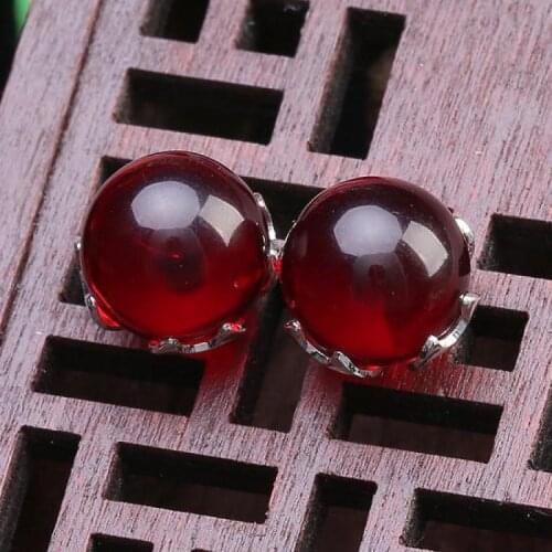 Natural Baltic Amber Ear Studs Women Fine Jewelry Accessories Yellow Blue Amber-beads Earrings Gifts For Ladies