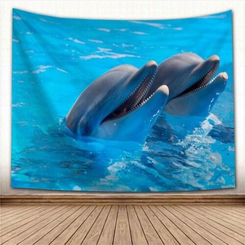 Animal Dolphin Wall Tapestry Home Decoration Wall Carpet Rectangular Modern Printing Fabric Yoga Mat Blanket Tapestry New