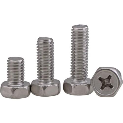 M3 M4 M5 M6 M8 304 Stainless Steel Cross Recessed Socket Hexagon Head Screw