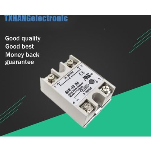 1pcs 24V-380V 40A 250V SSR-40 DA Solid State Relay Module 3-32V DC To AC diy electronics