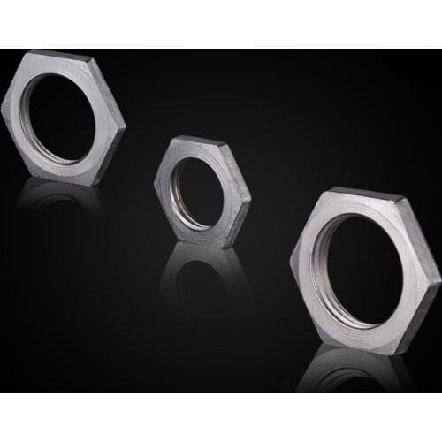 1Pc Pipe Plumbing Fitting Stainless Steel SS304 Hex Nuts Lock Thin Nuts 1/4" 3/8" 1/2" 3/4" 1" 1-1/4" BSP Female Threaded